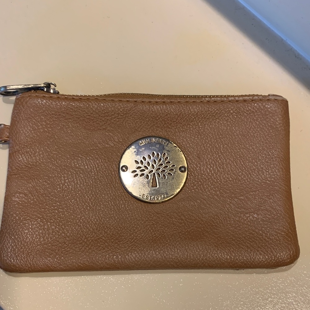 Mulberry Brown Leather Zip Pouch